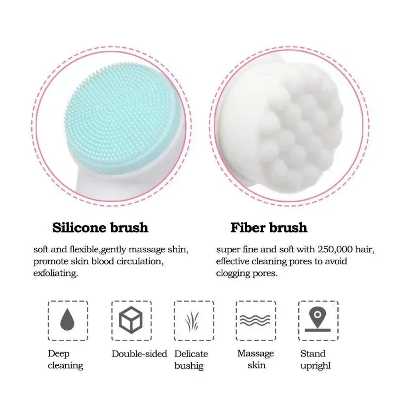 Dual-Action Facial Cleansing Brush