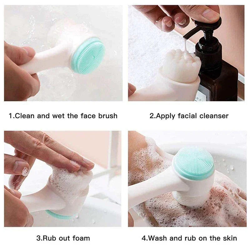 Dual-Action Facial Cleansing Brush